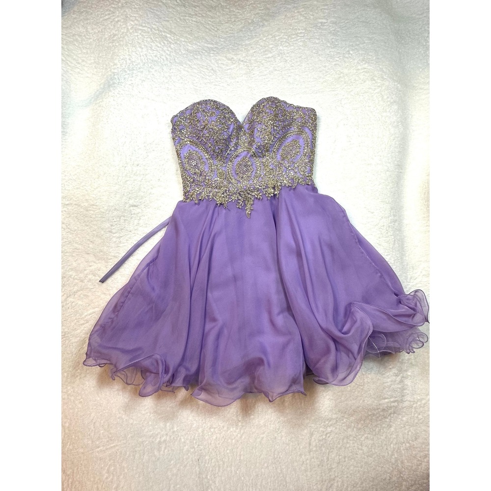 Aspeed S Homecoming Dress Purple Hand‎ Beaded Sweetheart Strapless lavender
